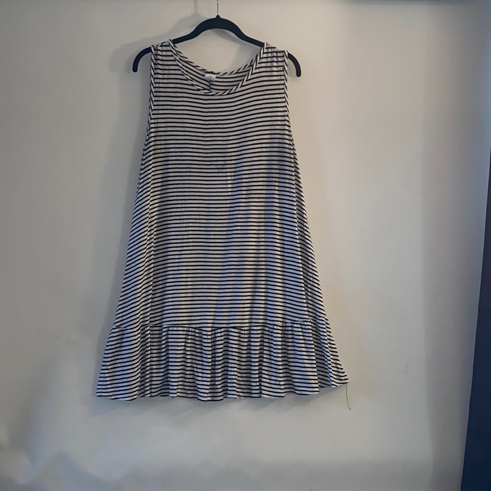Black and white striped dress